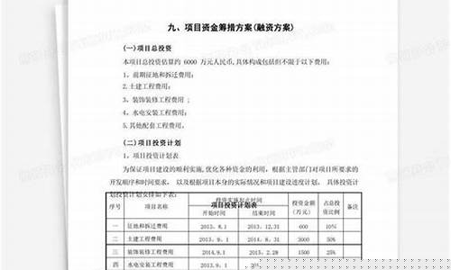 简单的融资方案400字(融资方案介绍)_https://www.heiljjianzu.com_北交所_第1张