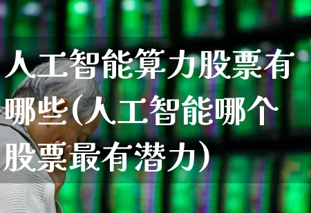 人工智能算力股票有哪些(人工智能哪个股票最有潜力)_https://www.heiljjianzu.com_上交所_第1张