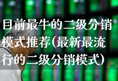 目前最牛的二级分销模式推荐(最新最流行的二级分销模式)_https://www.heiljjianzu.com_科创板_第1张