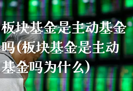 板块基金是主动基金吗(板块基金是主动基金吗为什么)_https://www.heiljjianzu.com_北交所_第1张