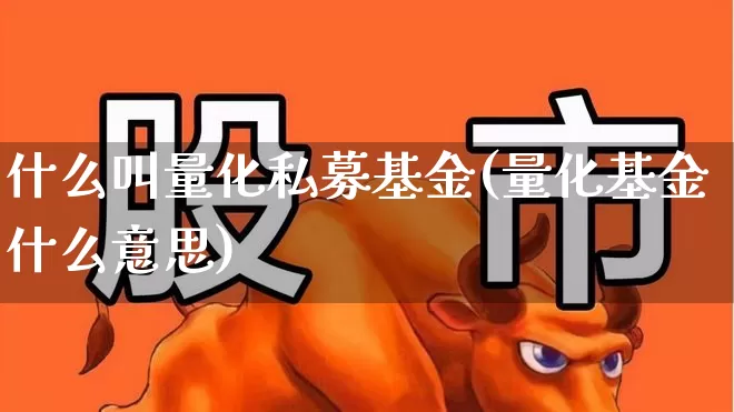 什么叫量化私募基金(量化基金什么意思)_https://www.heiljjianzu.com_上交所_第1张