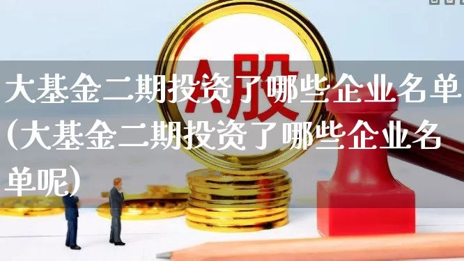 大基金二期投资了哪些企业名单(大基金二期投资了哪些企业名单呢)_https://www.heiljjianzu.com_北交所_第1张
