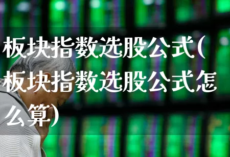 板块指数选股公式(板块指数选股公式怎么算)_https://www.heiljjianzu.com_深交所_第1张